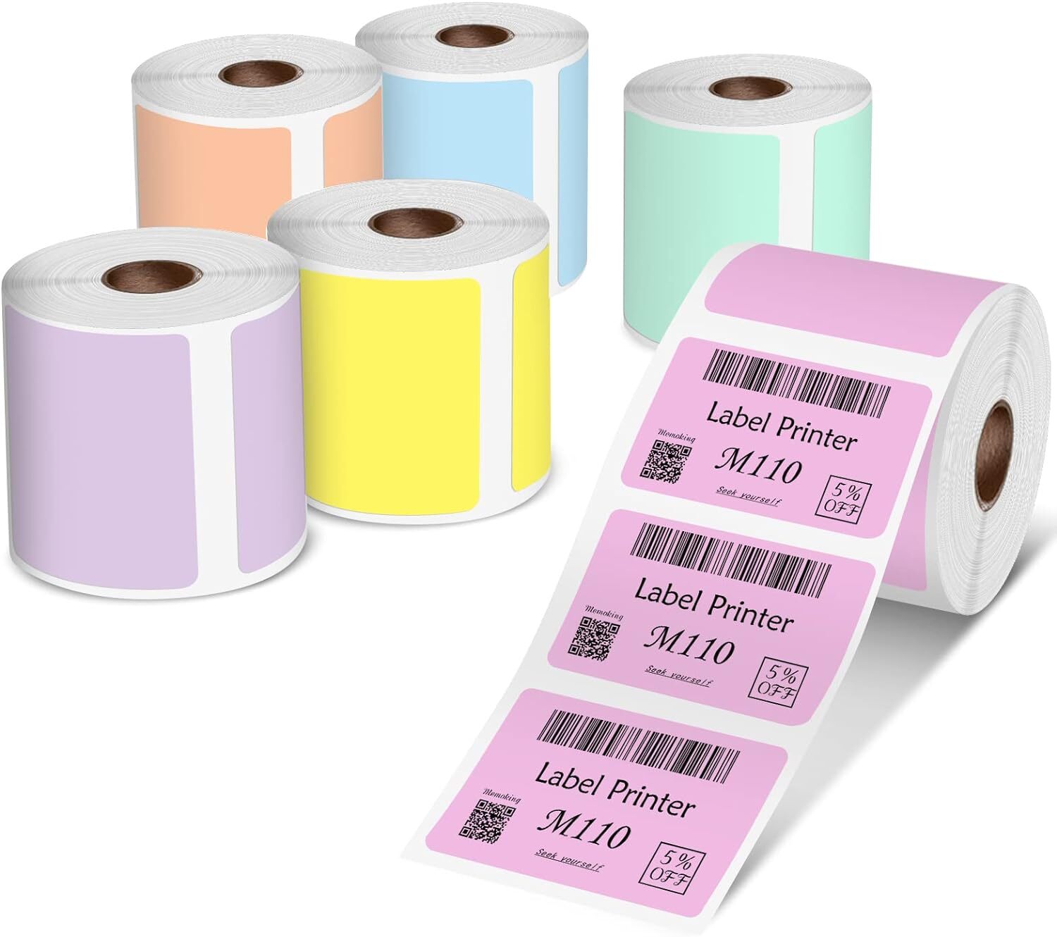 3/6Rolls Self-Adhesive Thermal Label Sticker Paper for Phomemo M110/M220 Printer