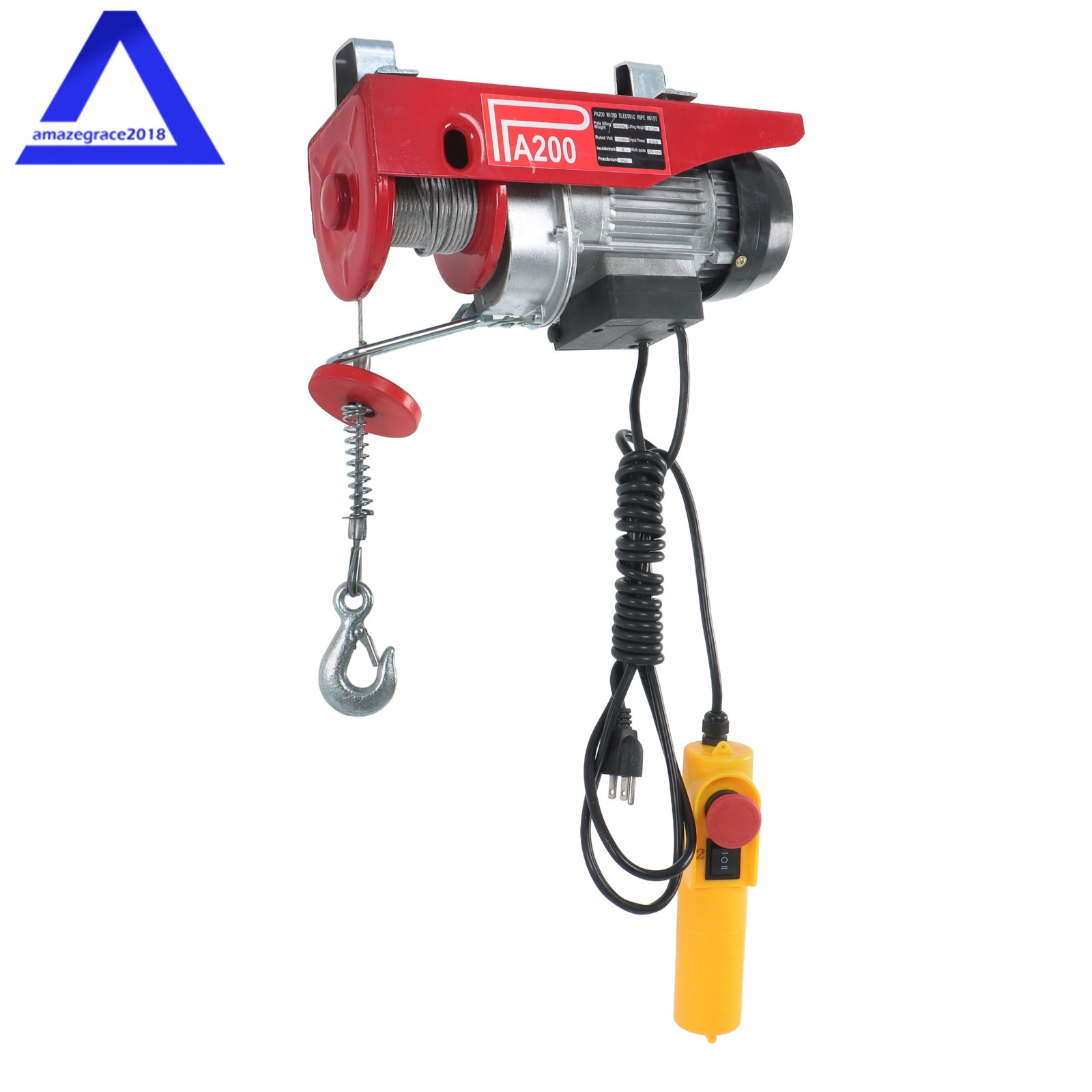 PA200 Mini Electric Hoist 110v 440lbs/200kg 6.6ft/2m Wired Remote Control