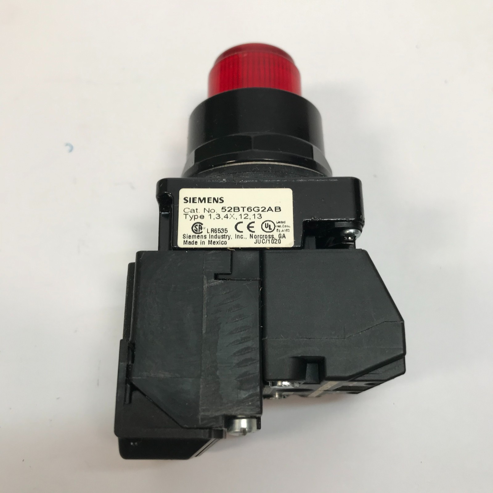 Siemens 52BT6G2AB Push to Test Pilot Light Transformer Type 120 Volts, AC – New