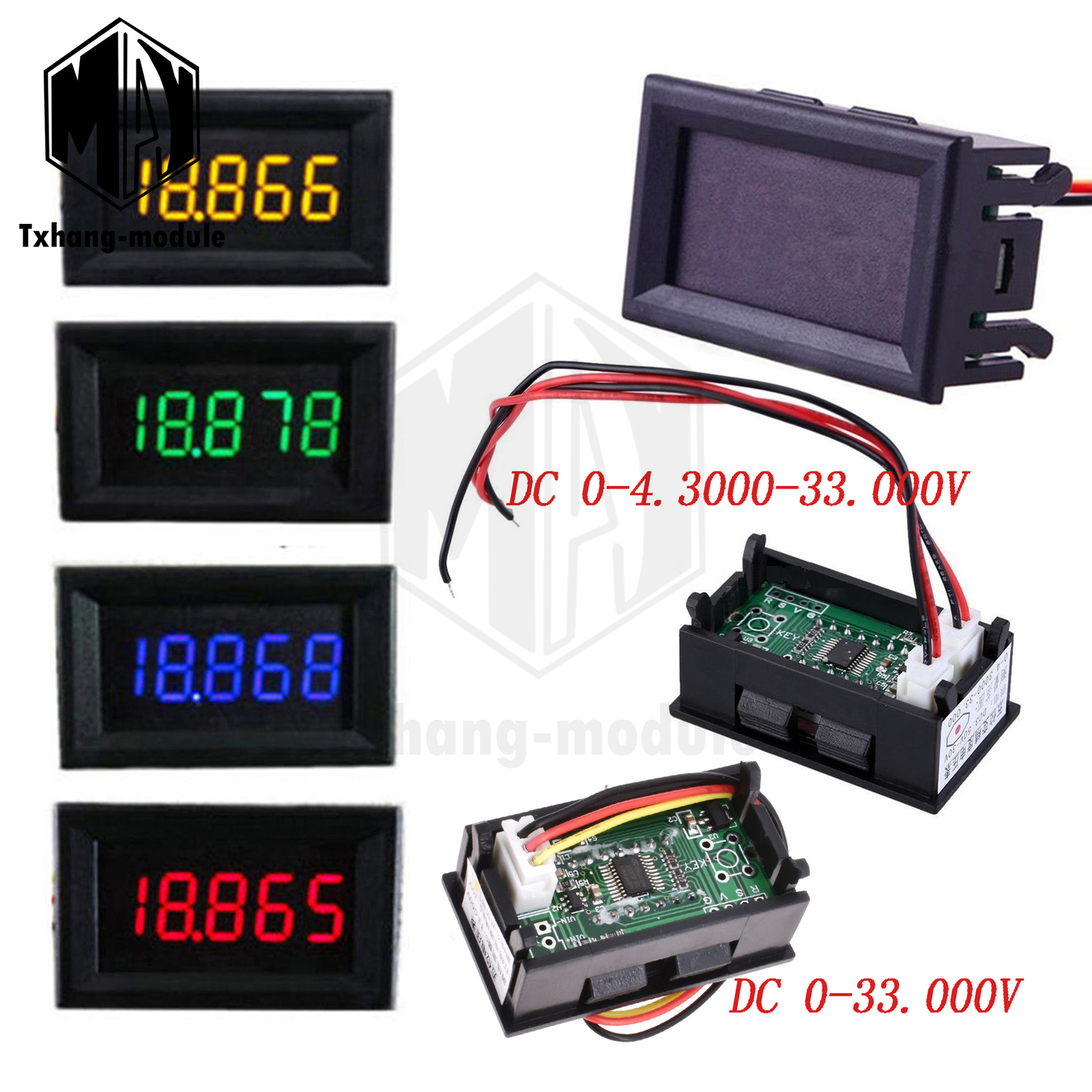 0.36″5 Digit DC0-33.000V/0-4.3000-33.000V Precision Digital Voltmeter Panel A2TM