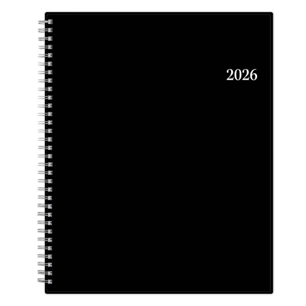 2026 Weekly/Monthly Planner 8.5"x11" Enterprise Black