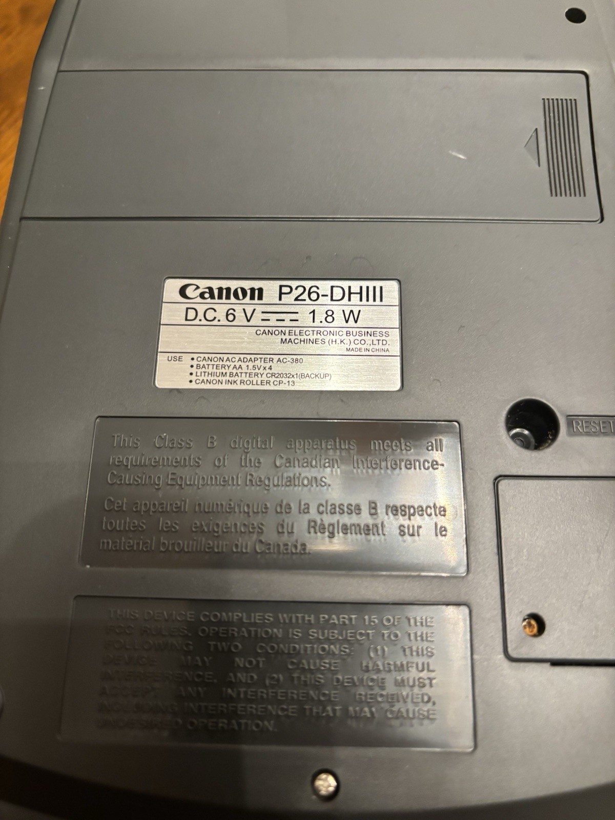 Canon P26-DH III Printing Calculator With Clock And Calendar