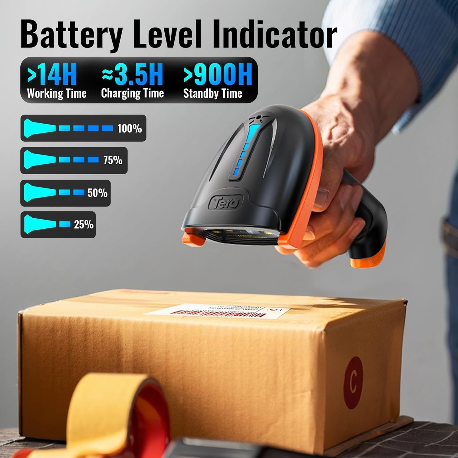 Tera 5100 Wireless 1D Barcode Scanner USB Cordless Reader