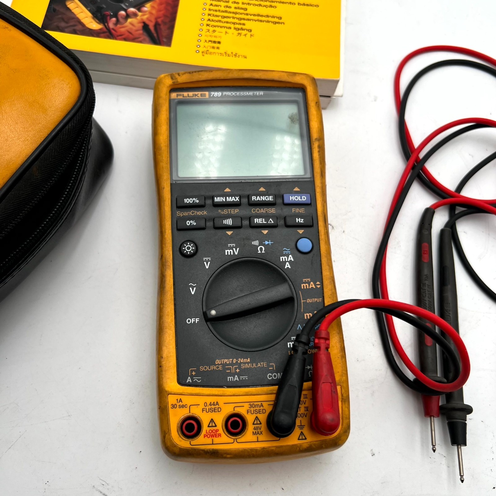 Fluke 789 ProcessMeter Digital Multimeter Loop Calibrator LCD Display With Leads