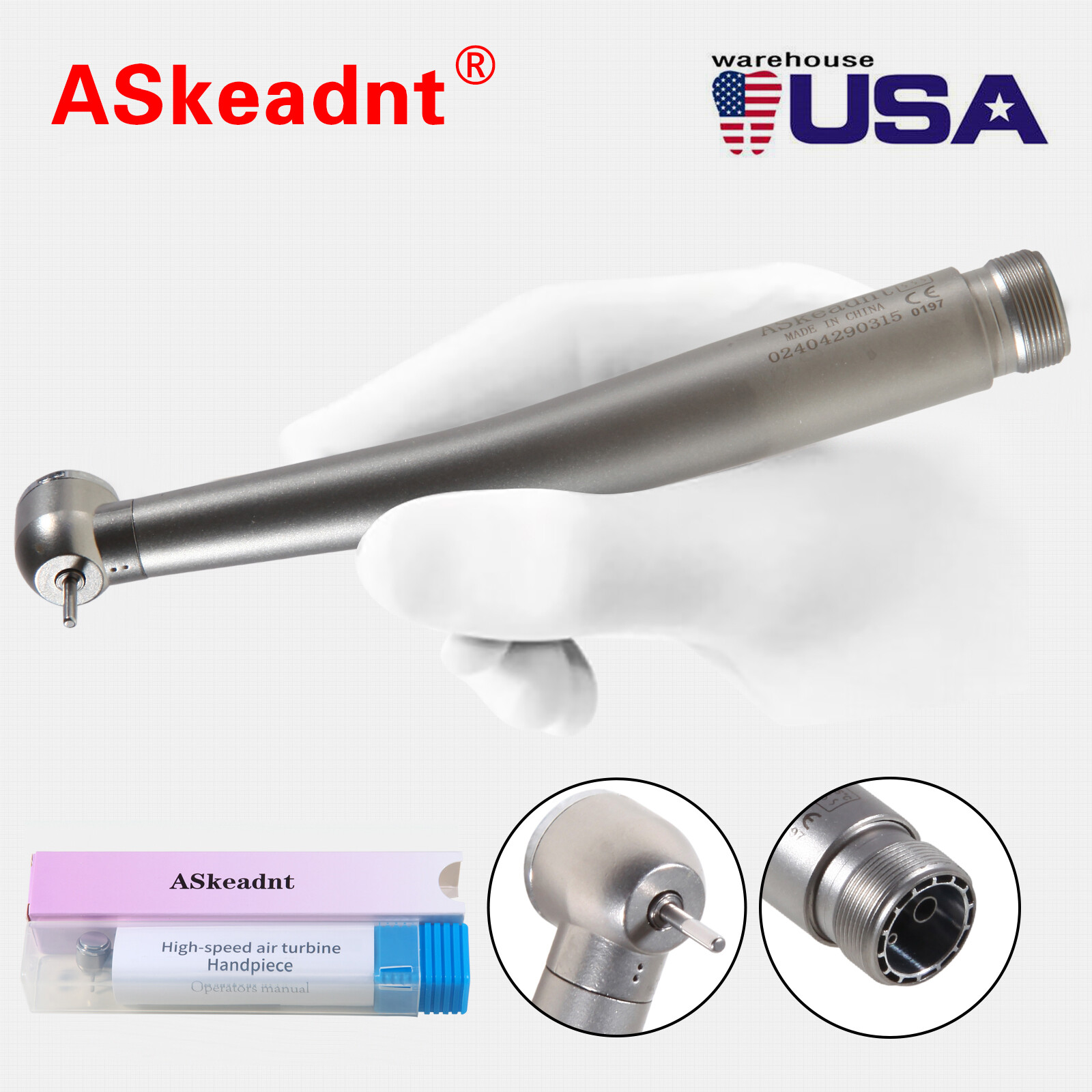 Dental PANA MAX High Speed Handpiece Large Torque Push Button 2 Holes Borden