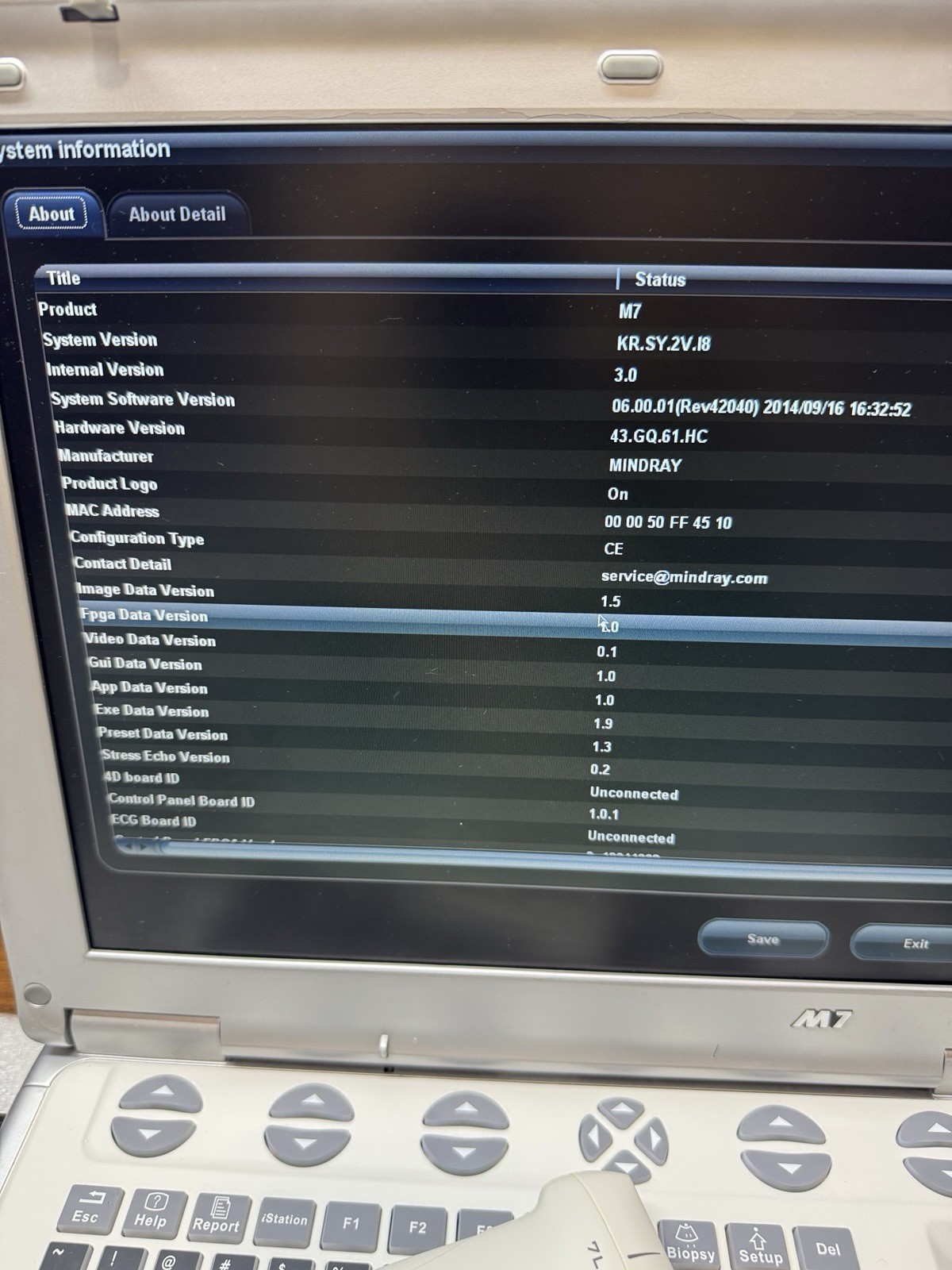 Mindray M7 With Linear Transducer 7L4S (YOU WILL RECEIVE WHAT IS IN THE PICTURE)