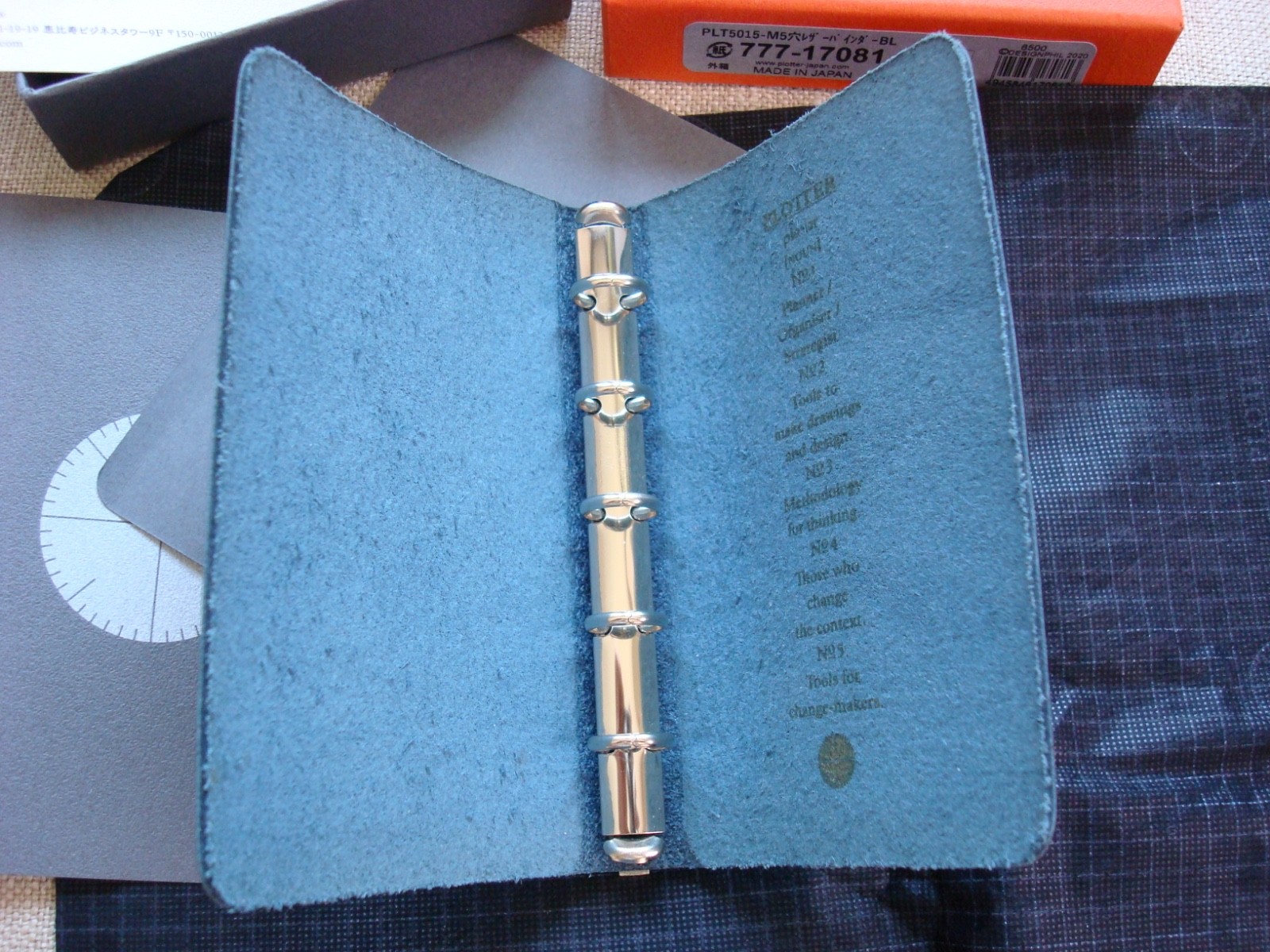 Plotter Mini 5 (M5) Blue Bridle leather Notebook organizer