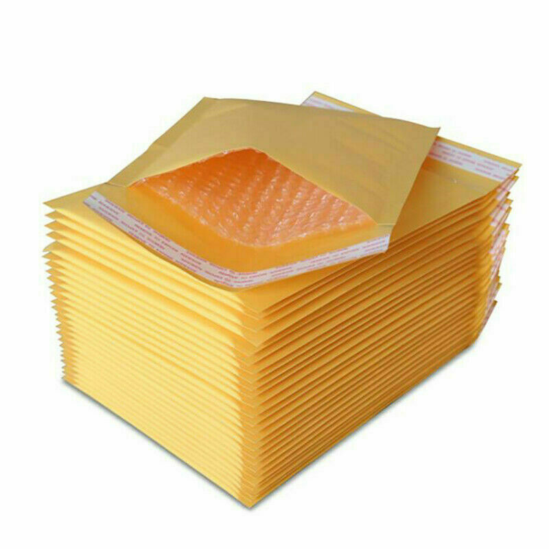 Yellow Kraft Air Bubble Mailer Padded Envelope Size 0 1 2 3 4 5 6 7 00 000 DVD
