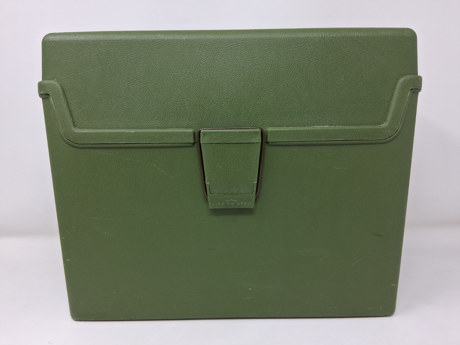 Vintage 1970’s Sterling Plastics File Folder Storage Box in Army Green