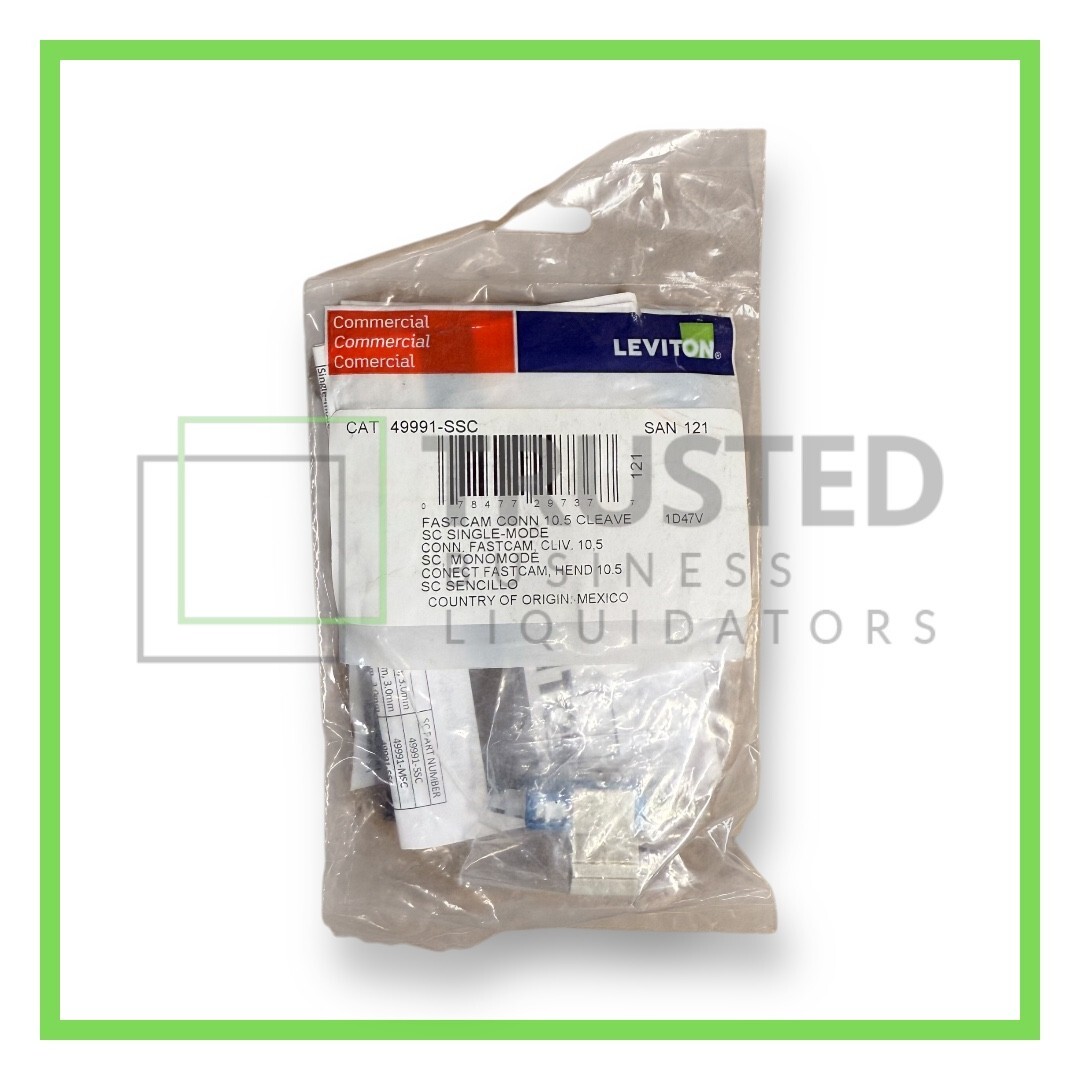 Leviton 49991-SSC FastCAM Pre-Polished SC Connector, Single-Mode OS2, Blue
