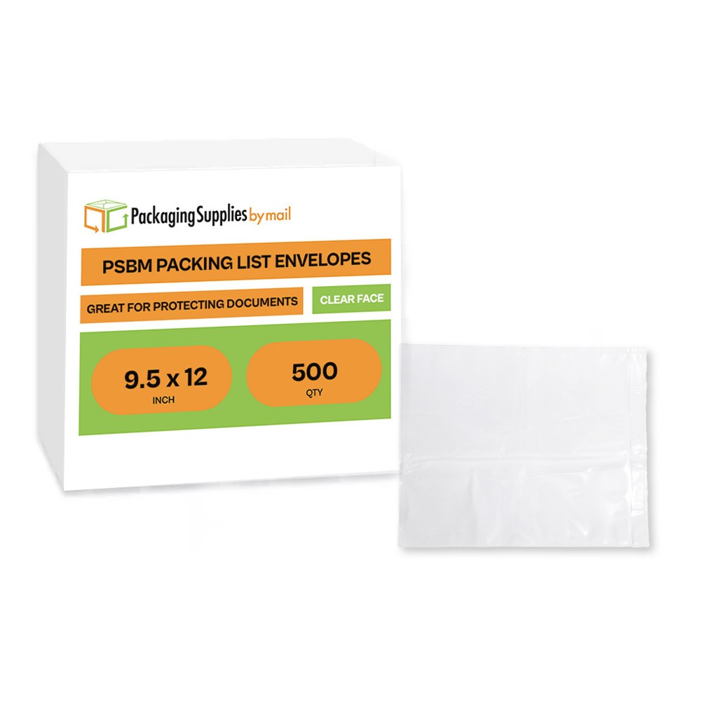 9.5″x 12″ Clear Face Packing list Envelopes Enclosed Slip Pouches 500 Pcs