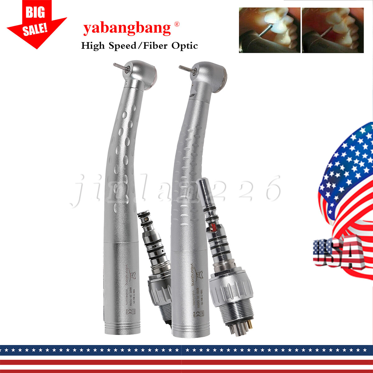 Yabangbang Dental High Speed /LED Fiber Optic Handpiece/4/6 Holes Quick Coupler