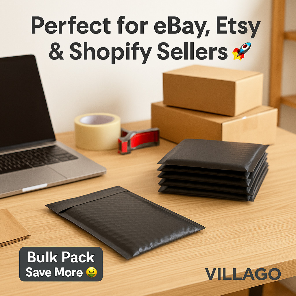 1000 #000 4×8 Black Poly Bubble Mailers Padded Envelopes Self Seal Bags