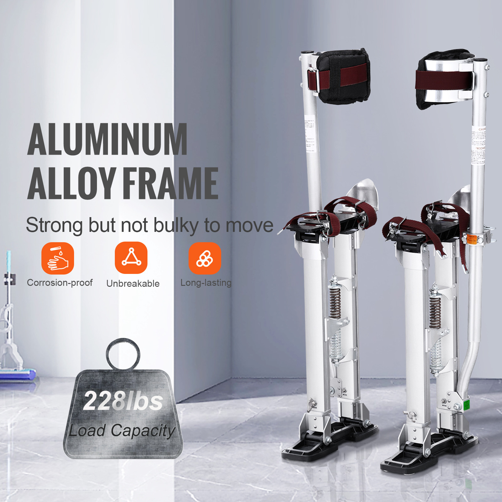 VEVOR Drywall Stilts Aluminum Tool Stilts 18”-30” Adjustable Painting Taping
