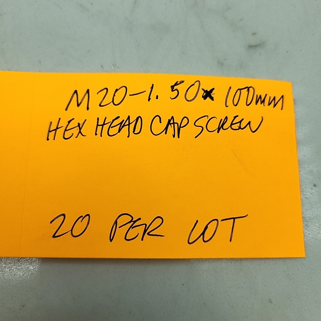 20 Pack M20-1.50 x 100mm Hex Head Cap Screw Class 10.9 Bolts M04161.200.0100