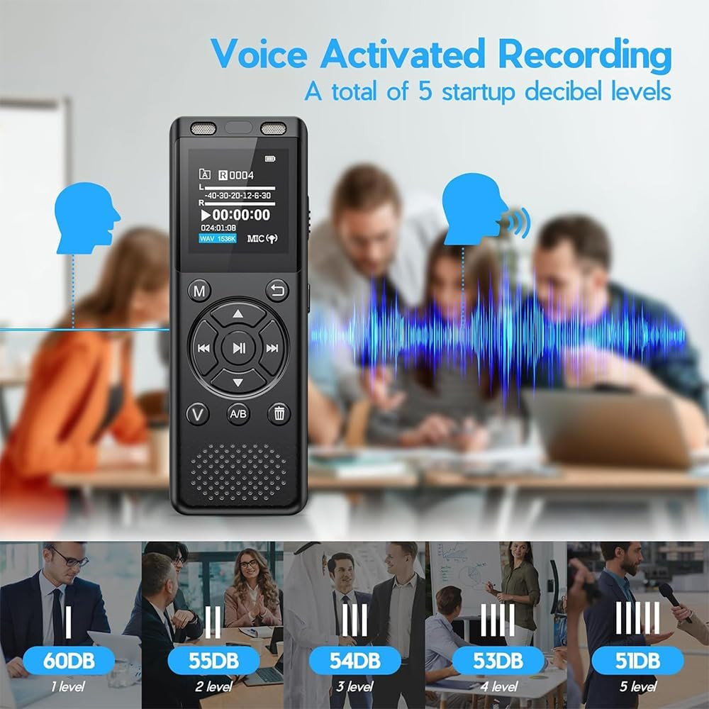 Tonfarb 64GB Digital Voice Recorder with Playback,Audio Recording Device for …