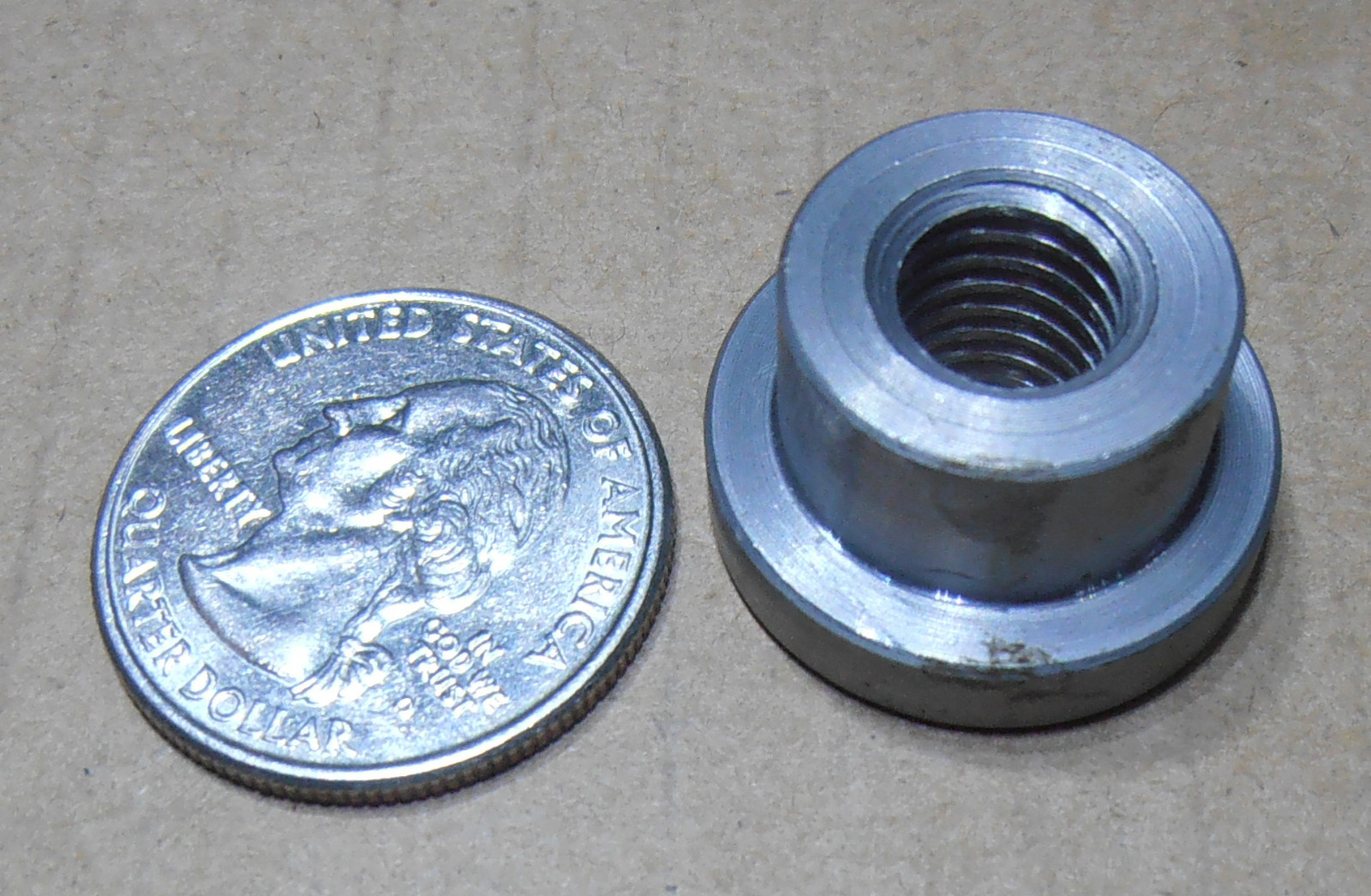 10 Pieces 7/16 x 20 WELD BUNGS THREADED 1018 Steel Low Profile.USA MADE
