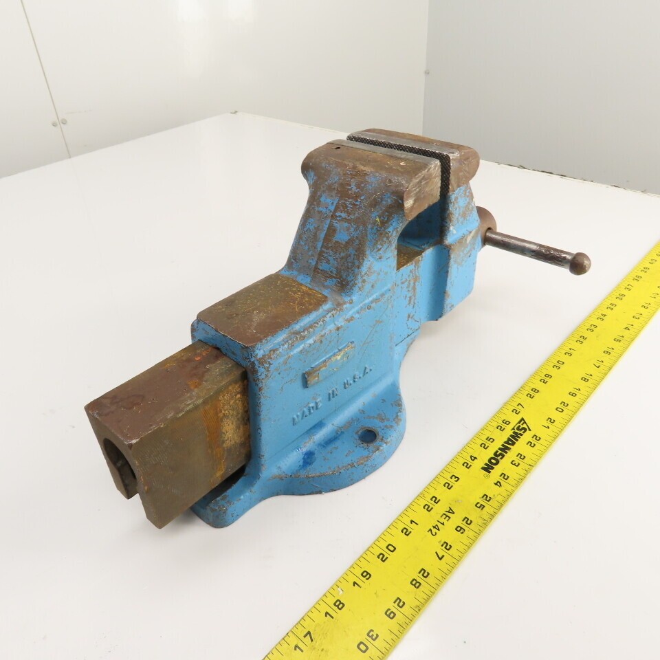 Columbian 4″ Steel Jaw Stationary Machinist Bench Vise 5-3/4″ Open USA Made