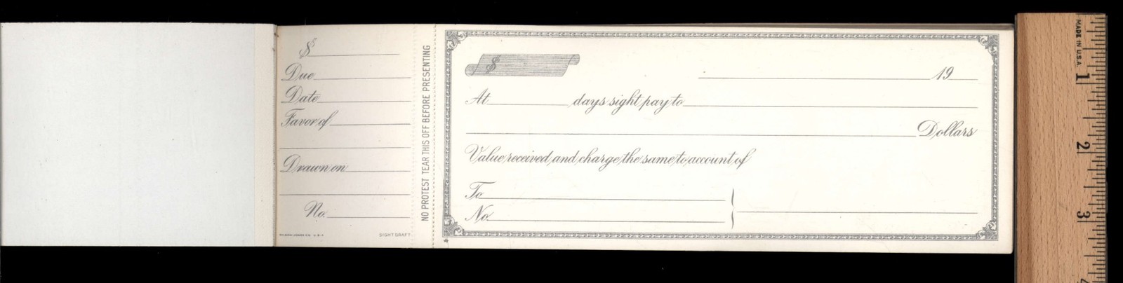 as found – WILSON JONES White bond SIGHT DRAFTS S1515 – not filled out