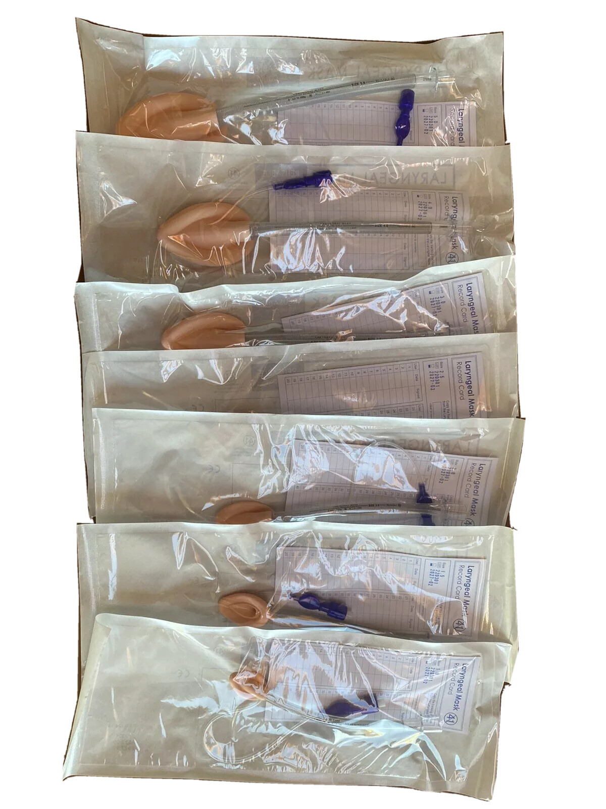 Laryngeal Mask Airway, Flexible Reusable, Adult Set Size 3,4,5. One Of Each.
