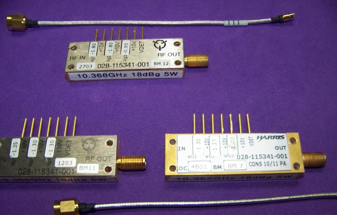 Harris 028-115341-001 5W 10.368GHz Power Amp & JCA 100MW driver with 30dB gain