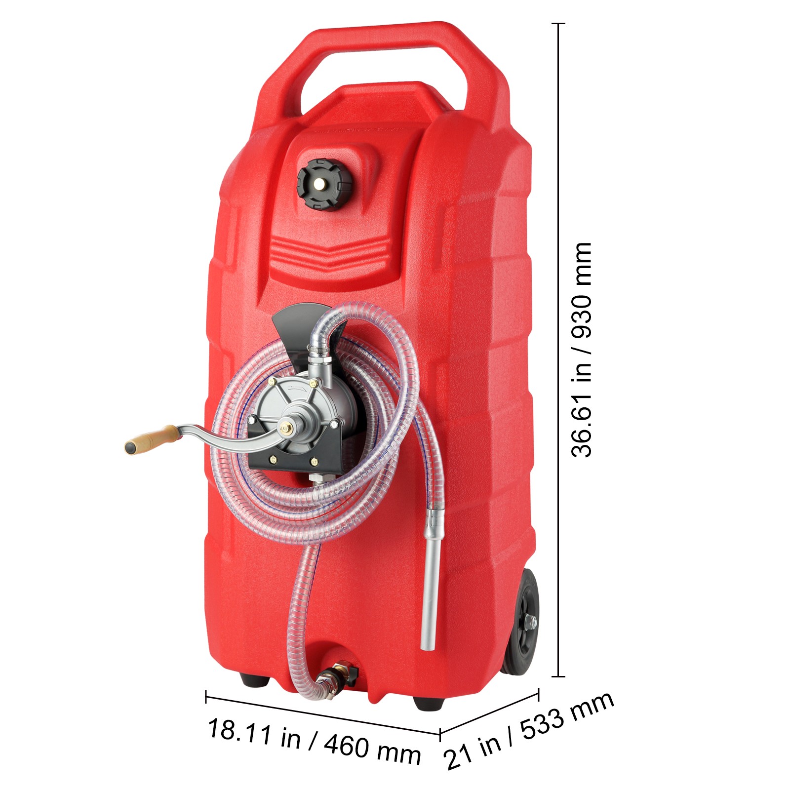 Uimoso 16 Gallon Fuel Caddy Portable Gas Storage Tank 7.8 L/min with Manual Pump