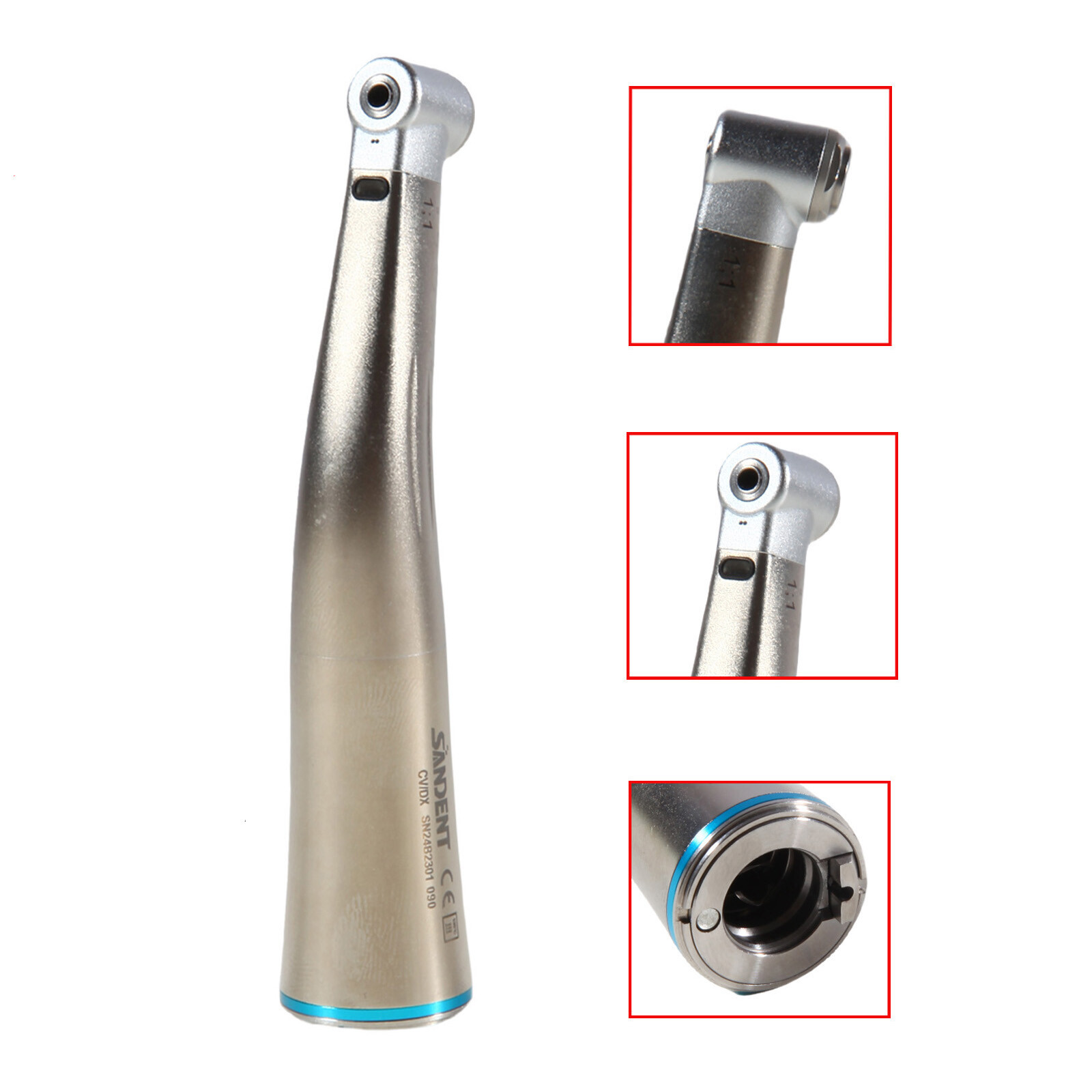 1-10 Dental Fiber Optic LED 1:1 Contra Angle Low Speed Handpiece Inner Push DL