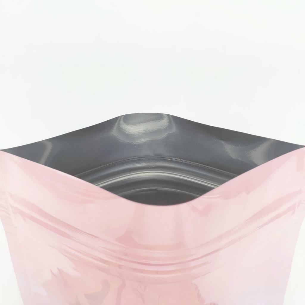 Portable Pink/Blue Ombre Cotton Candy Zip Seal Flat Foil Bags for Powder Mix
