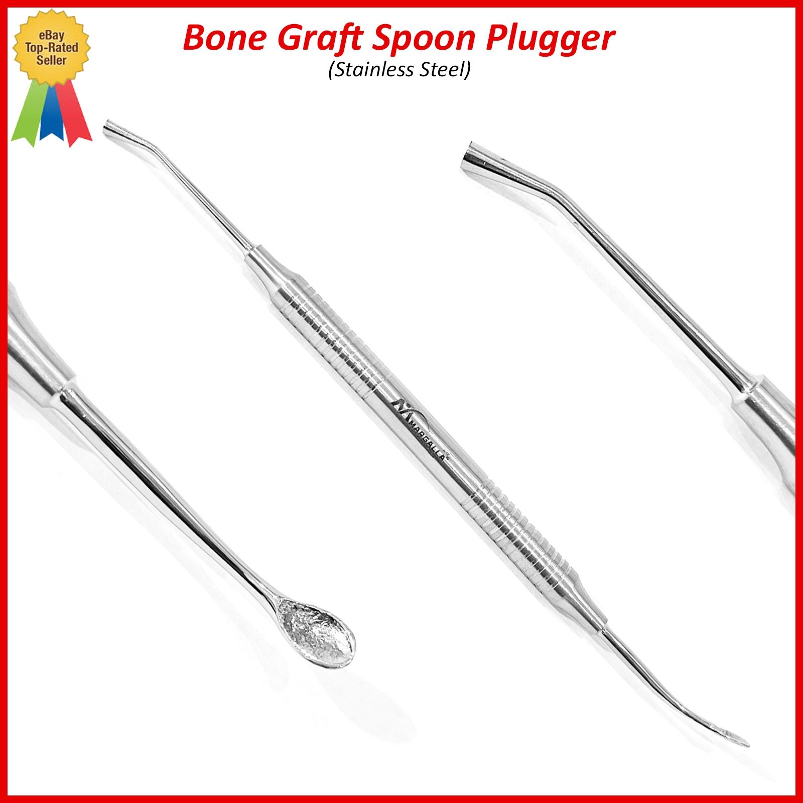 Bone Graft Spoon Plugger Carrier Dental Implantology Packer Compactor 4mm