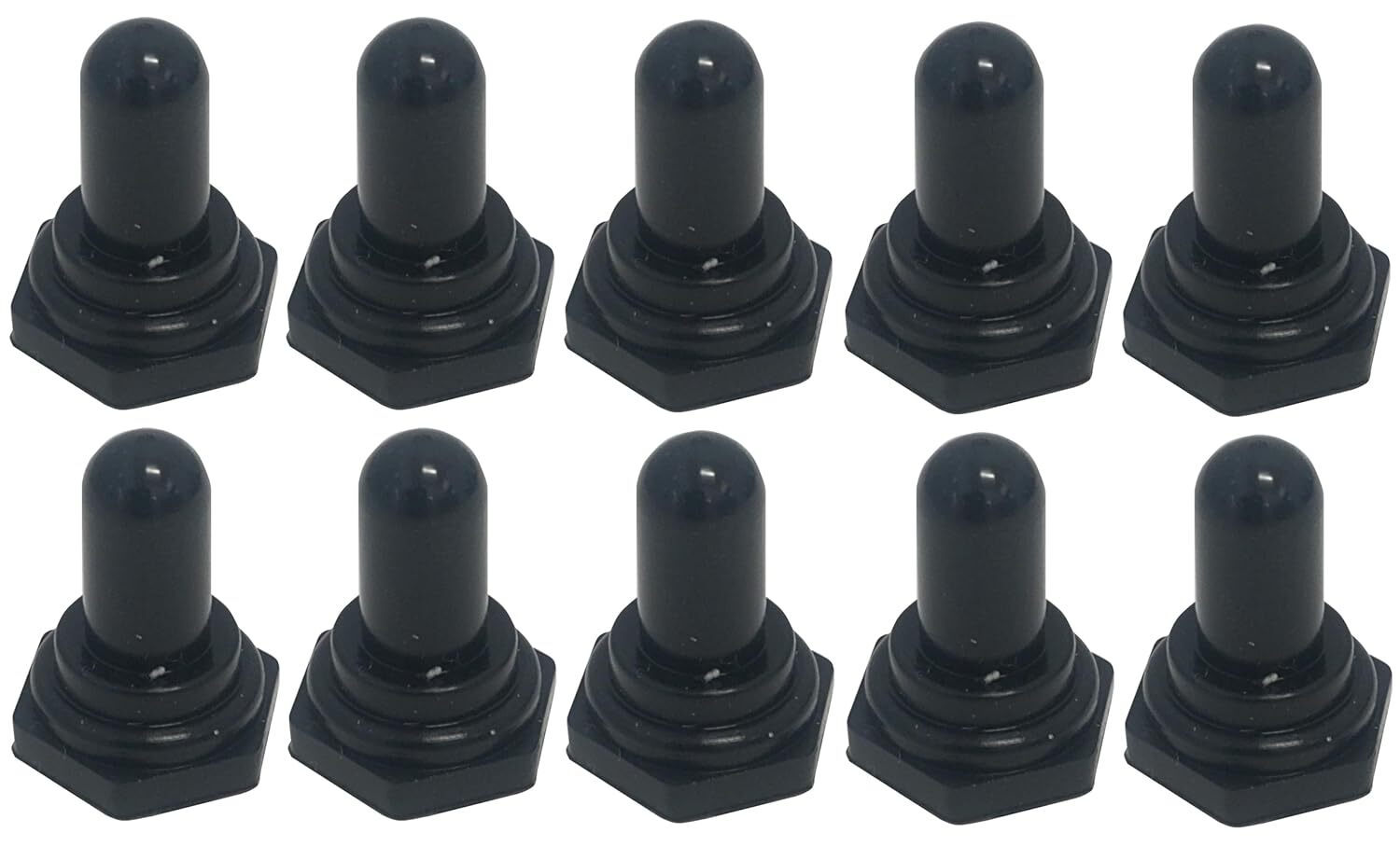 10-Pack OCS Parts Toggle Switch Boot | Black Rubber Toggle Switches for 1/2″ ID