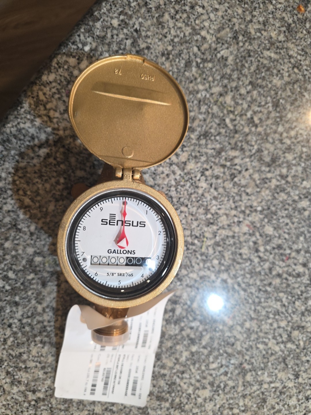 Sensus SR II 5/8″ Brass Water Meter – Zero Hours – New