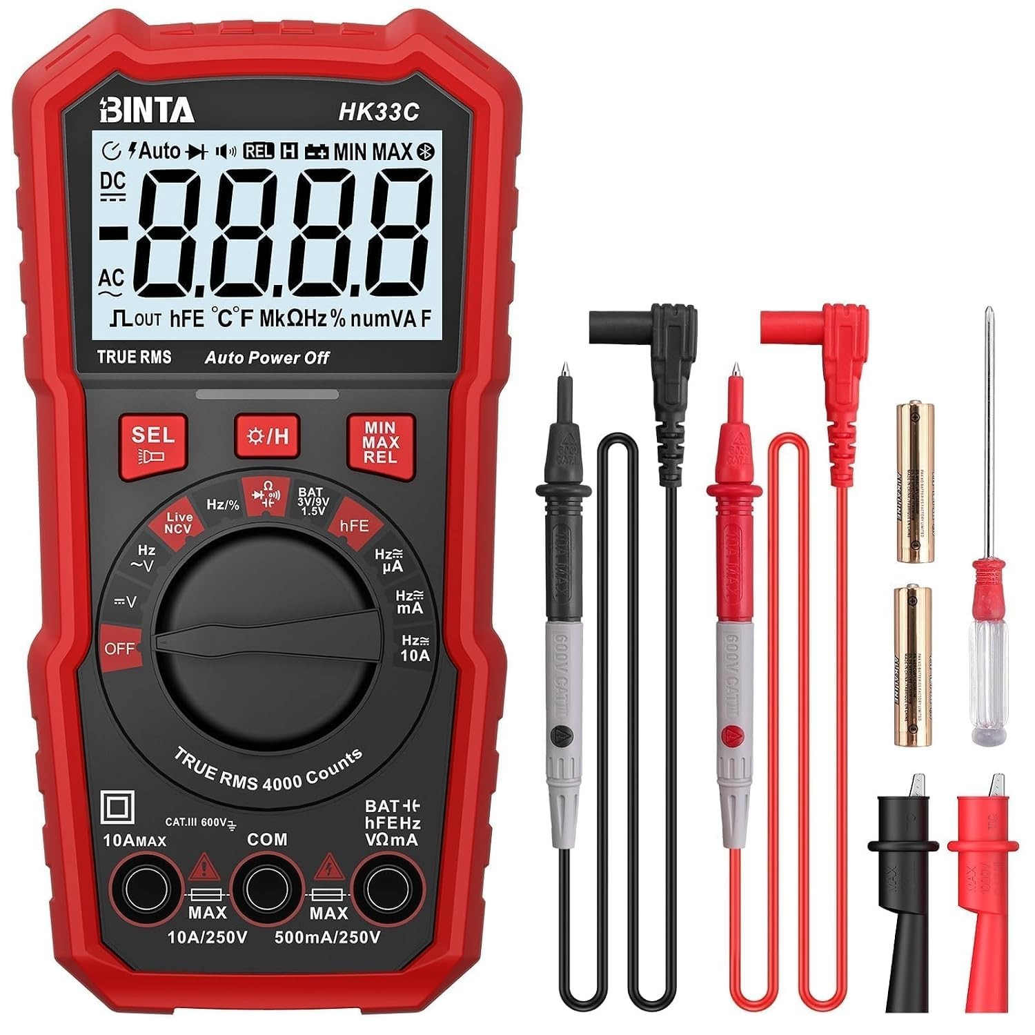 4000 Counts TRMS Digital Multimeter with Auto-Ranging & NCV Live Wire Detection