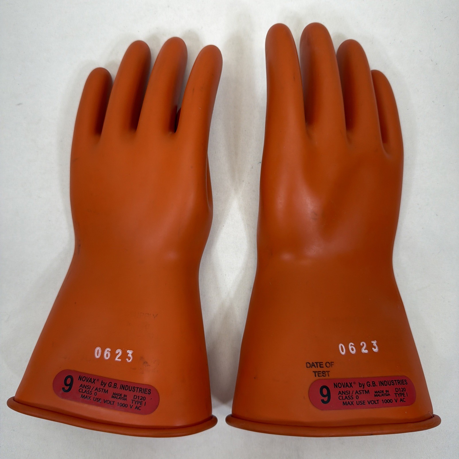 NOVAX Lineman Rubber Gloves Size 9 Class 0 Type 1 D120 ASTM/ANSI Max volt 1000V