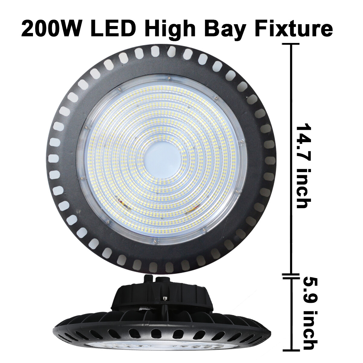 6 Pack 200W UFO Fixture High Bay LED for Supermarket Mall Garage Replace 400W