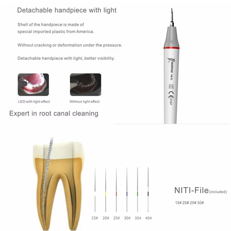 100% Original Woodpecker UDS-E Dental LED Ultrasonic Piezo Scaler Handpiece FDA