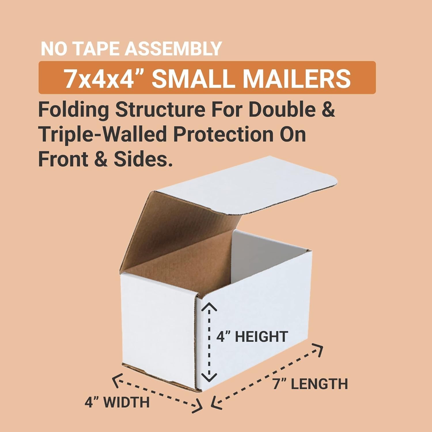 Small Moving Boxes 7x4x4″ Oyster White 50 Count – 65lb Strength