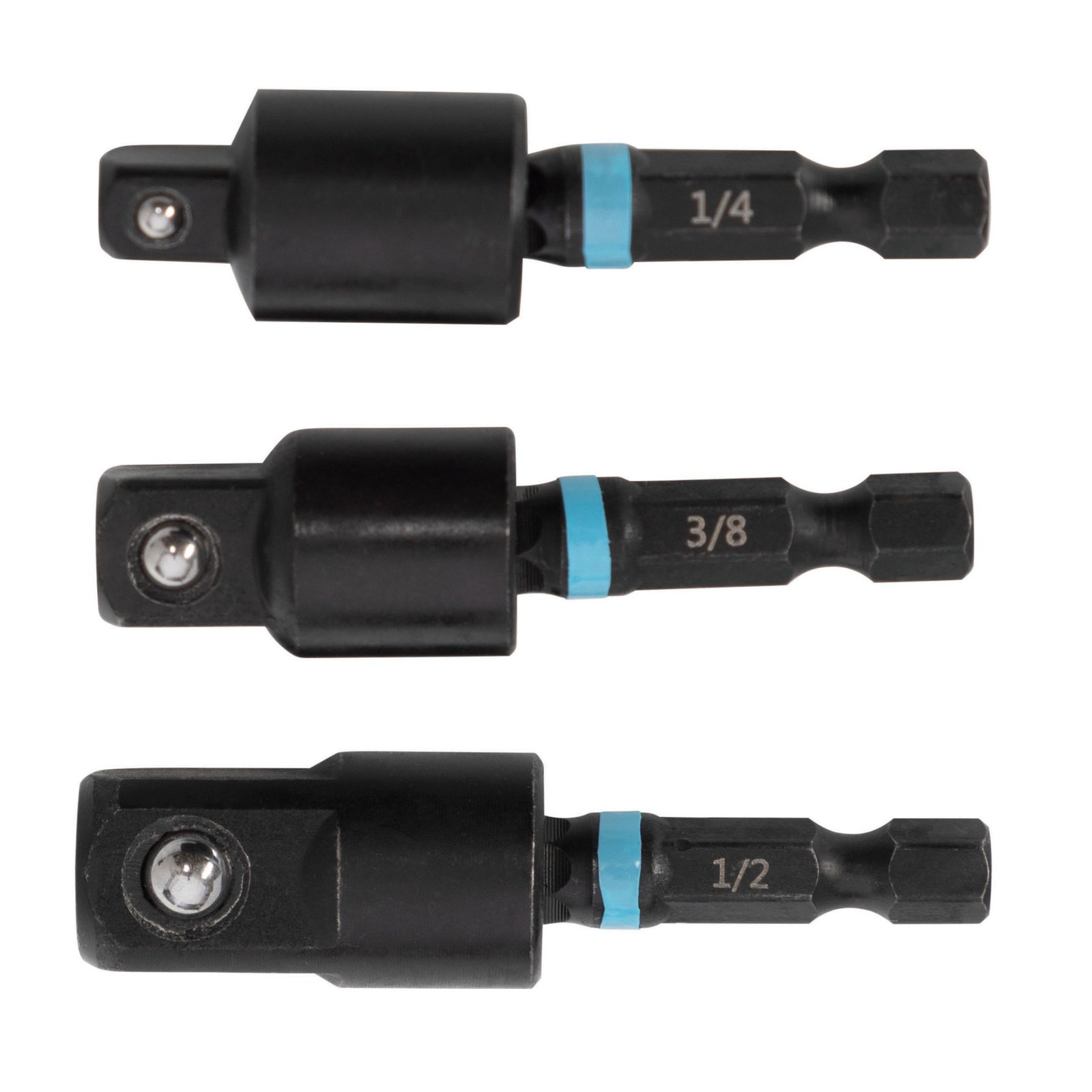 Spyder 3pc 3 in. Swivel Joint Socket Adapter Set 1/4, 3/8, and 1/2-Inch 19708