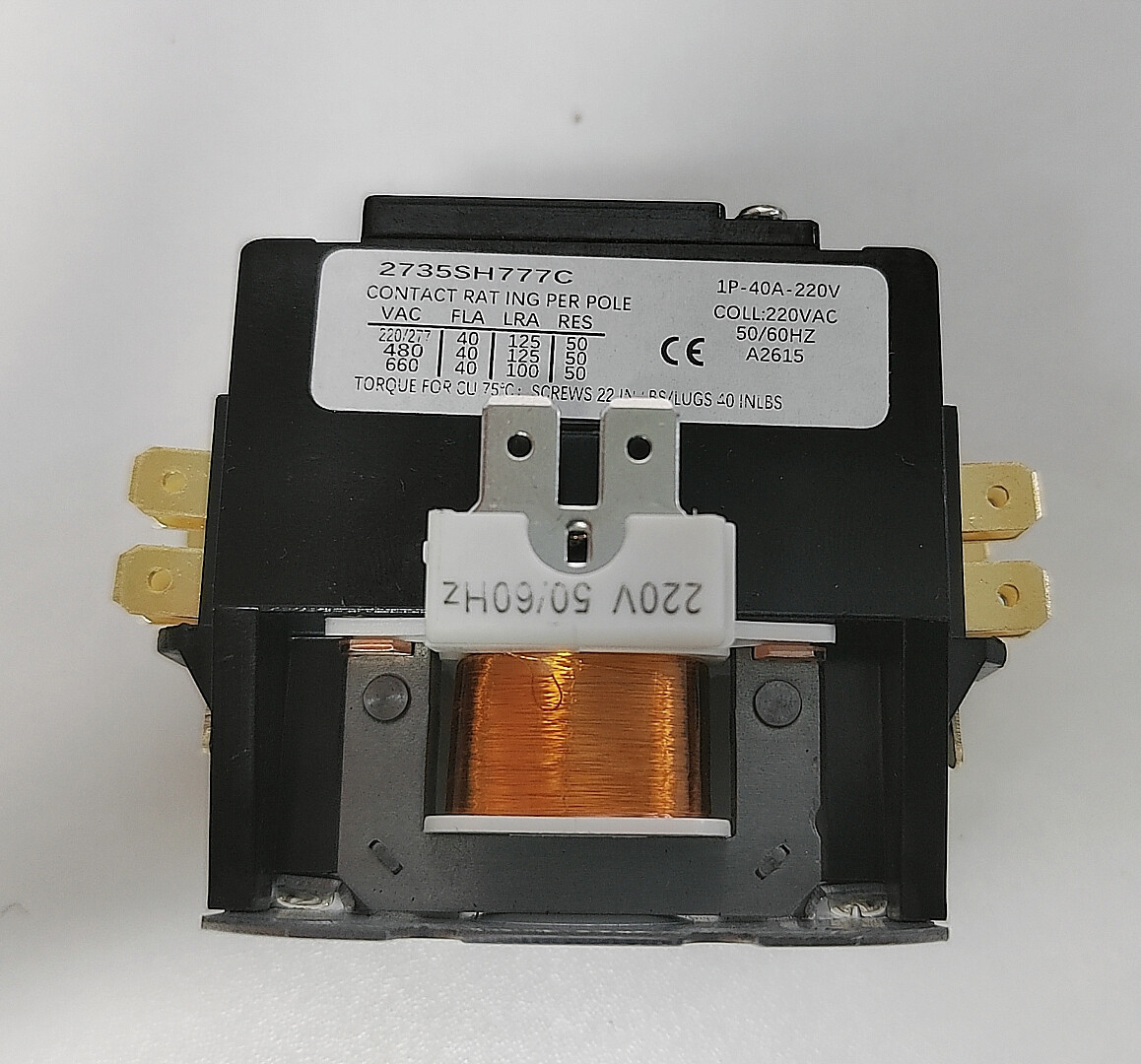Contactor Single One 1 Pole 40 Amps 220 Volts A/C Air Conditioner PC140A