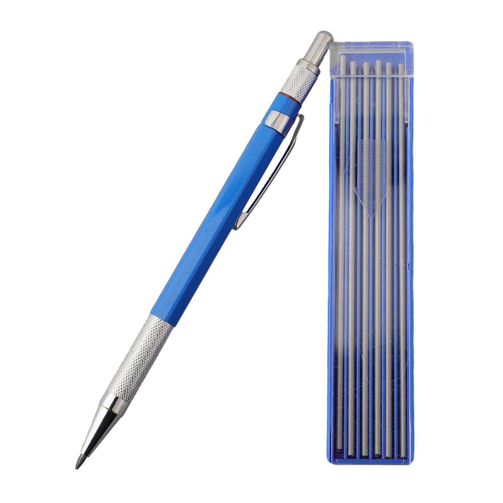 Silver Streak Welders Pencil with 12 Pcs Round Silver Refills, Metal Marker