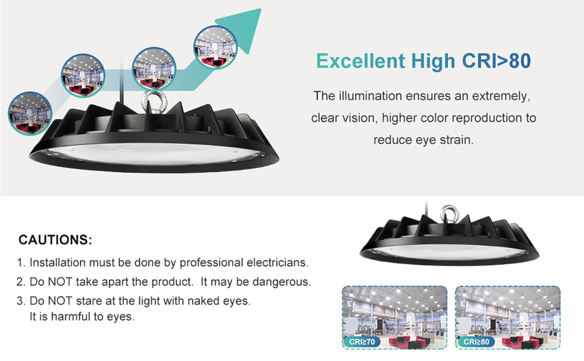 2Pcs UFO LED High Bay Light 200W Commercial Industrial Garage Led Shop Light