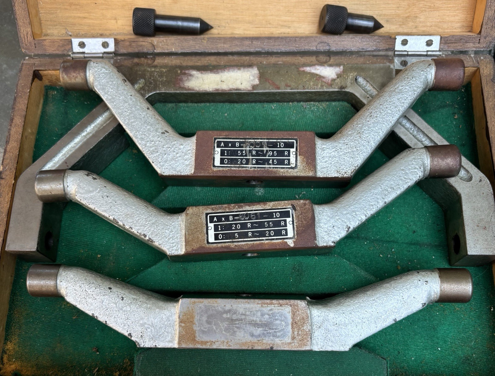 Vintage Mitsui Seiki Precision Radius Dresser Tooling Set w Fitted Wooden Case