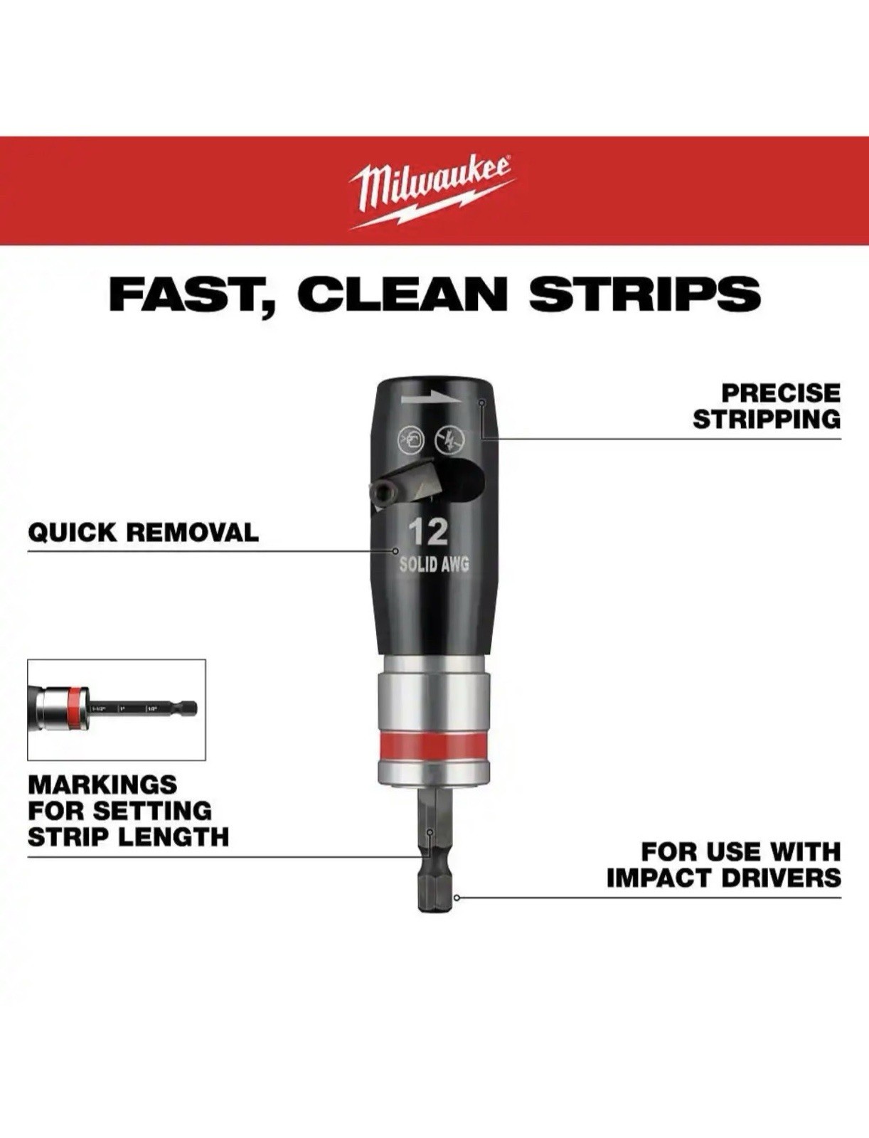 Milwaukee 48-32-6405 2-Piece Solid AWG Wire Stripper Set (12 & 14 AWG)