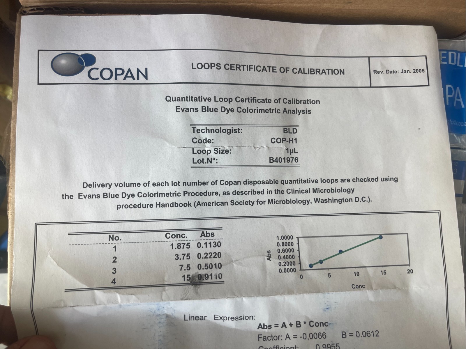 COPAN 1µL Rigid Loops COP-H1 1000 Per Box Exp. Date 2027-05-03