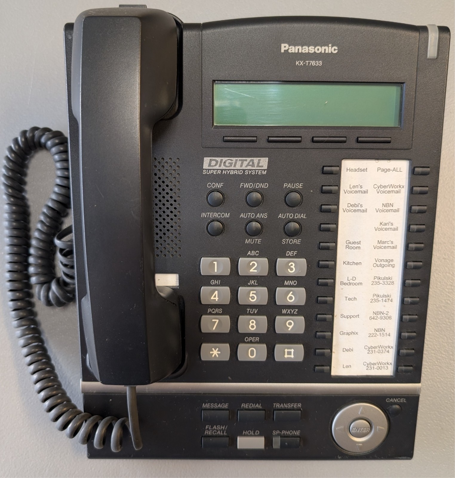 Panasonic KX-TDA50 phone system includes KX-TVA50 VM and 10 phones-EXCELLENT