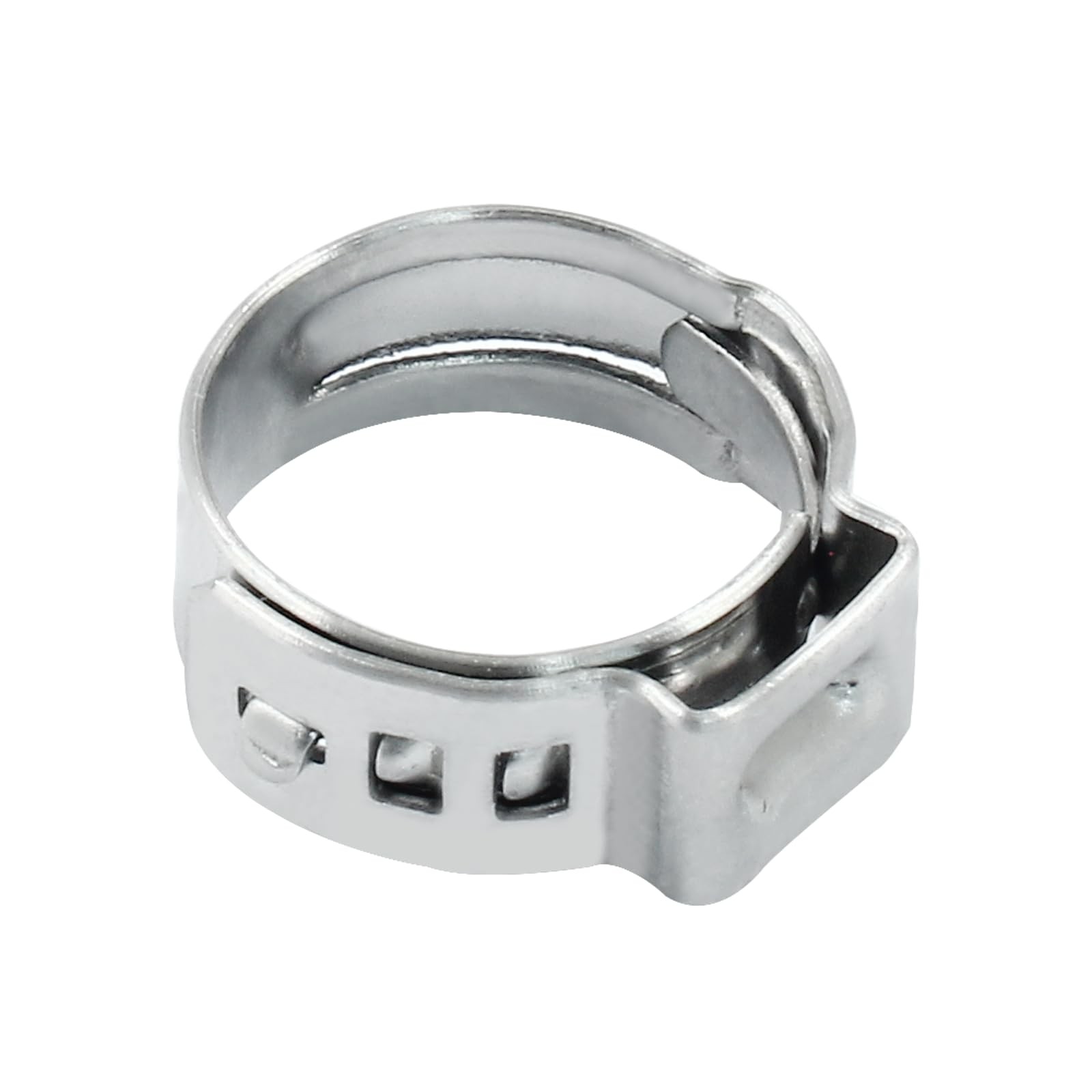Litoexpe 50 Pcs Single Ear Hose Clamp 12.8-15.3mm 12.8mm-15.3mm, Silver