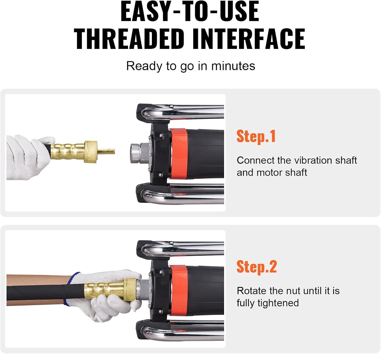Concrete Vibrator, 1300W Power, 16000 Vibrations per Minute, Durable 2HP Copper