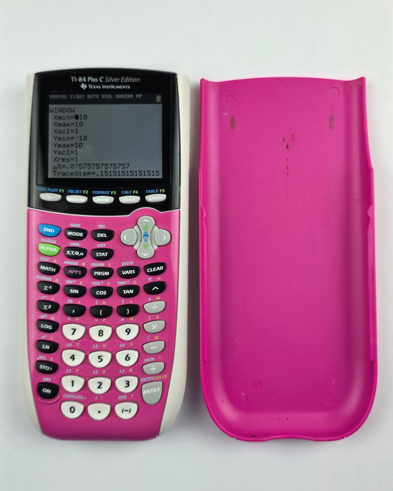 Texas Instruments TI-84 Plus C Silver Edition Graphing Calculator W/Cover – Pink