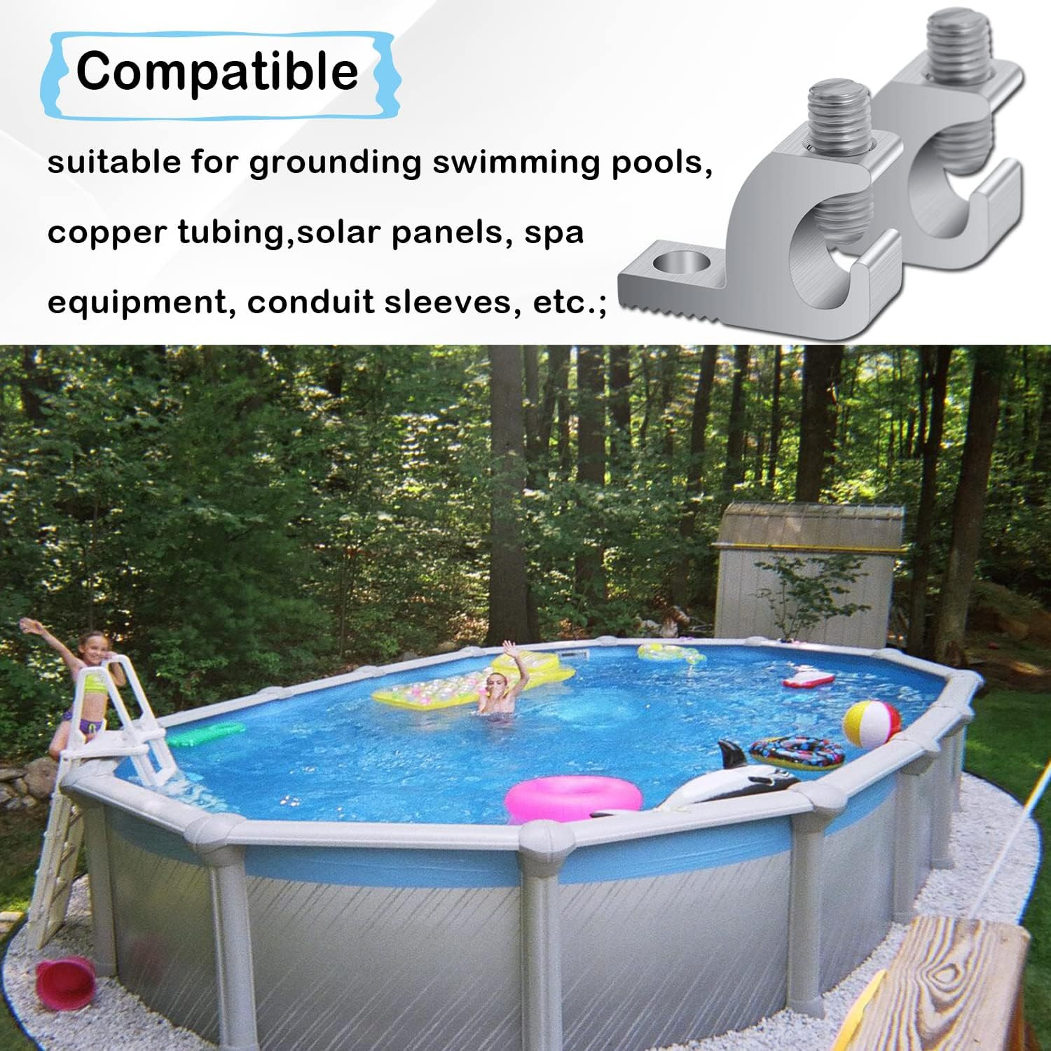Pool Bonding Lug with Corrosion-Resistant and High-Conductivity Aluminum, 4-14 W