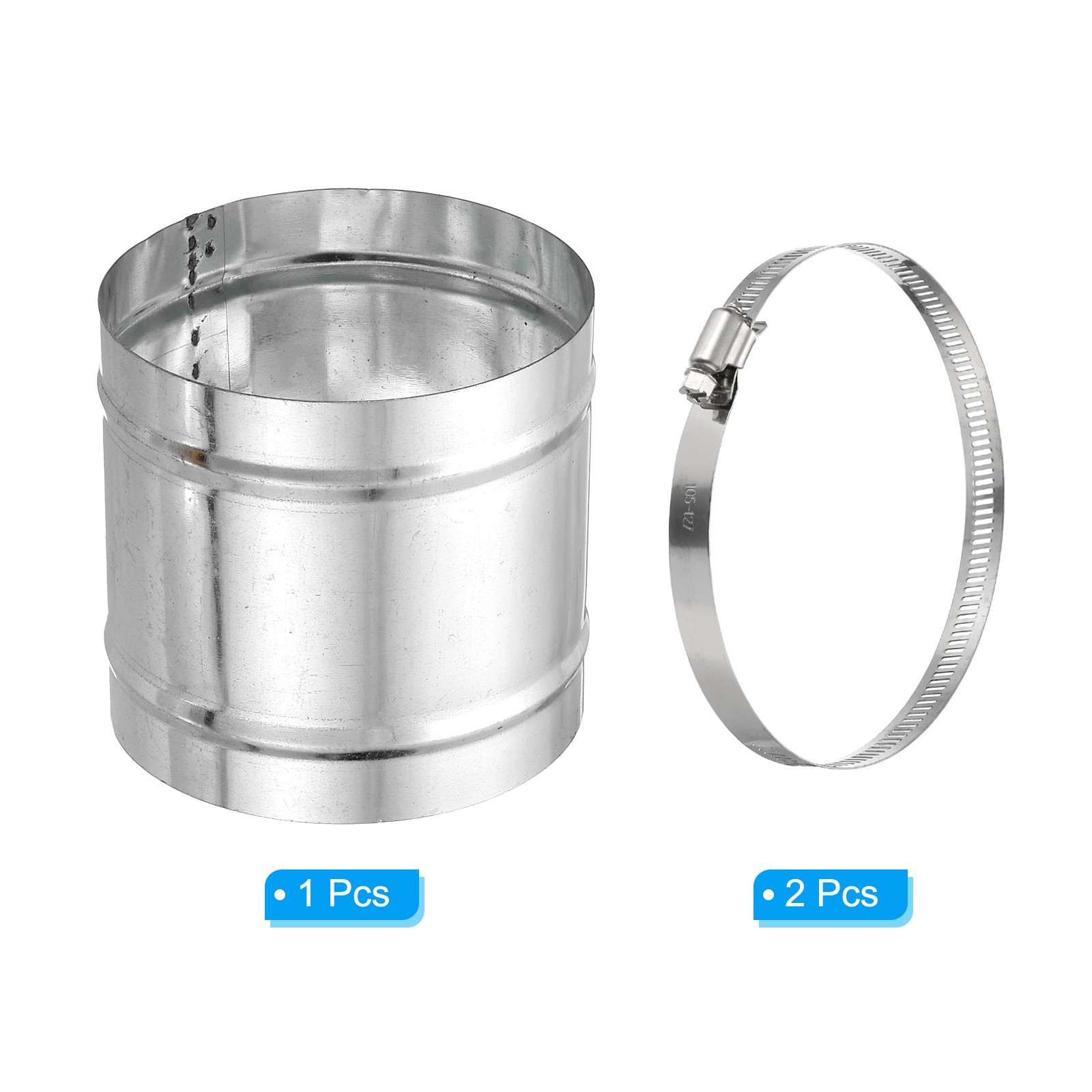 110mm/4.3″ Duct Connector Galvanized Steel Duct Coupling 4″ Long
