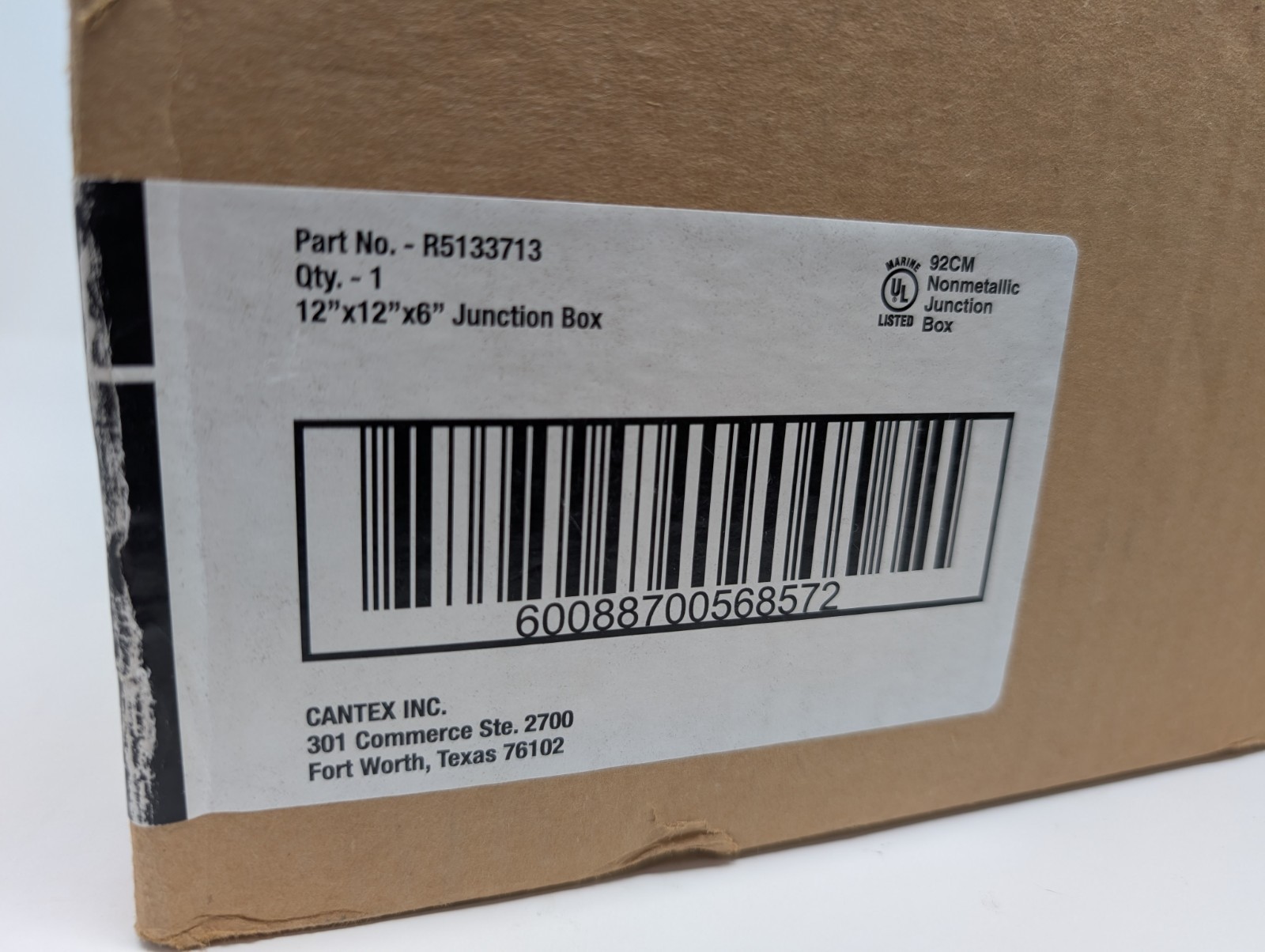 Cantex 12 in. x 12 in. x 6 in. Junction Box – R5133713 New
